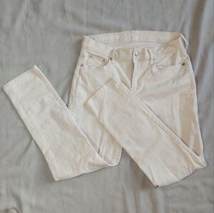 GAP Girlfriend White Skinny Mid Rise Womens Denim Jeans, 25R